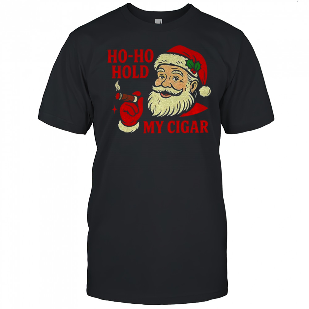 Ho-Ho-Hold My Cigar Vintage Santa Christmas Cigar shirt