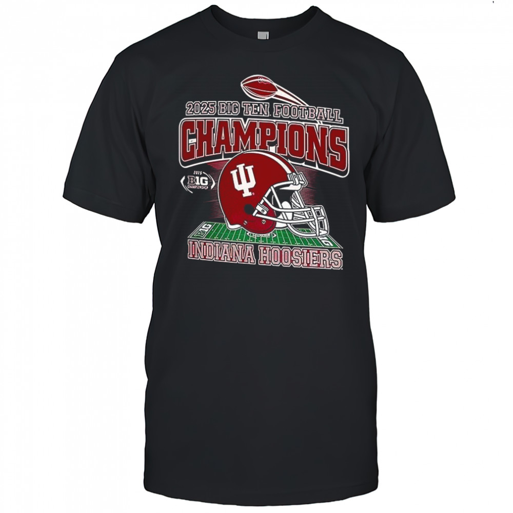 Indiana Hoosiers 2025 Big Ten Football Champions helmet shirt