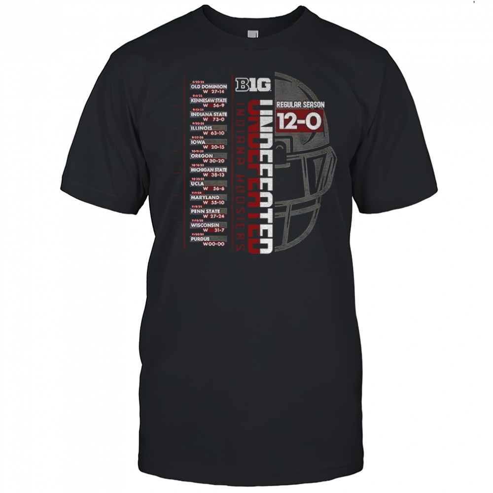 Indiana Hoosiers Charcoal Football 2025 Undefeated Regular 12-0 shirt
