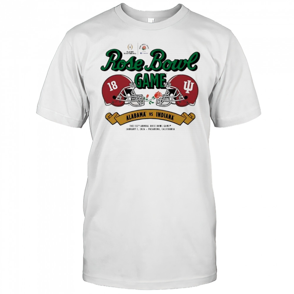 Indiana Hoosiers vs Alabama Crimson Tide 2026 Rose Bowl helmets shirt
