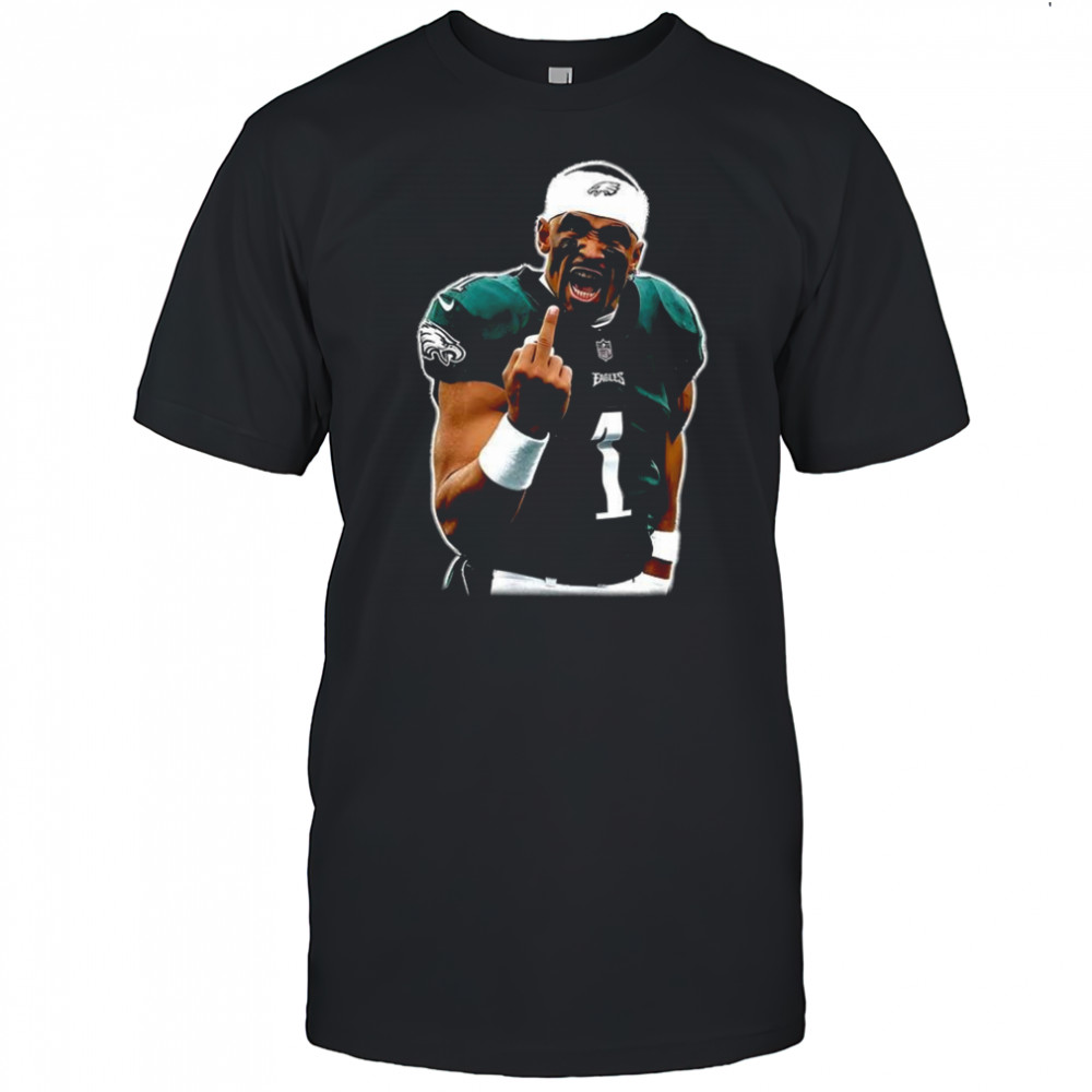 Jalen Hurts Philadelphia Eagles NFL middle finger meme shirt