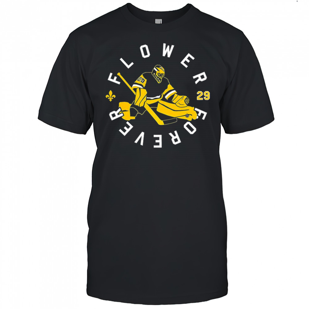 Jeremy Swayman Boston Bruins NHL Flower Forever goalie shirt