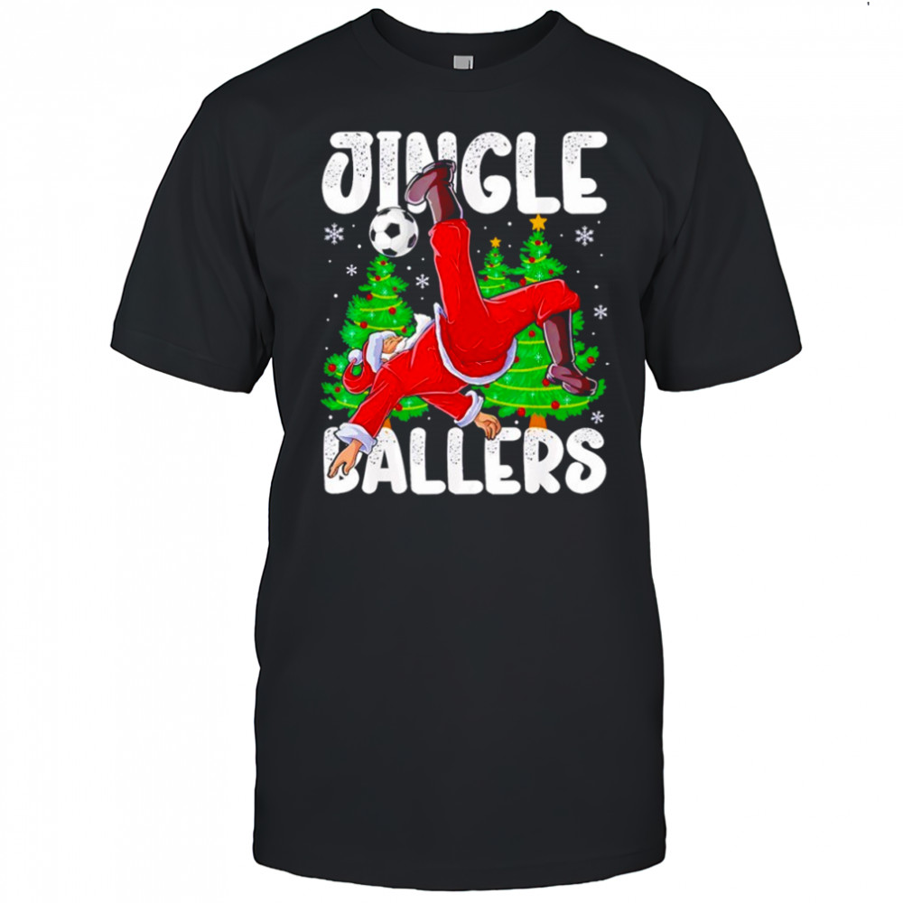 Jingle Ballers Santa Football Christmas Soccer Plaid Shirt