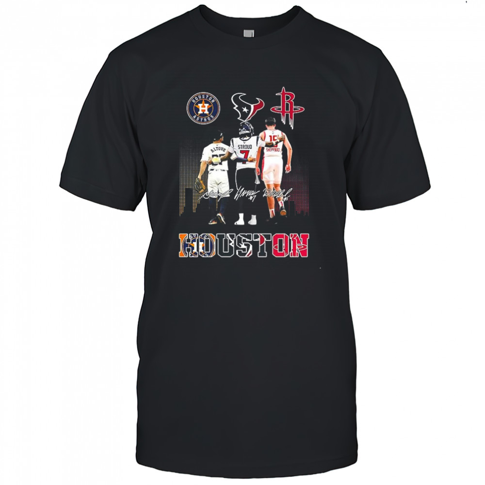 Jose Altuve Houston Astros C.J. Stroud Houston Texans Jabari Smith Jr Houston Rockets shirt