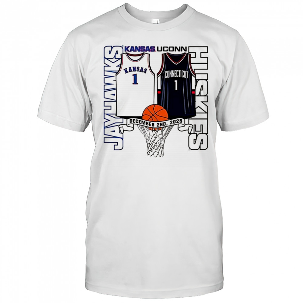 Kansas Jayhawks vs UConn Huskies Jersey number 1 2025 shirt