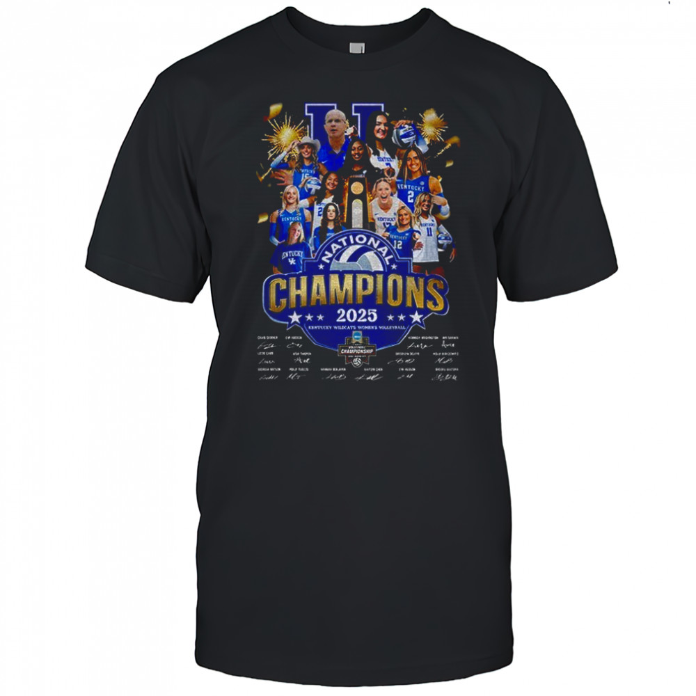 Kentucky Wildcats Women’s Volleyball 2025 National Champions signatures shirt