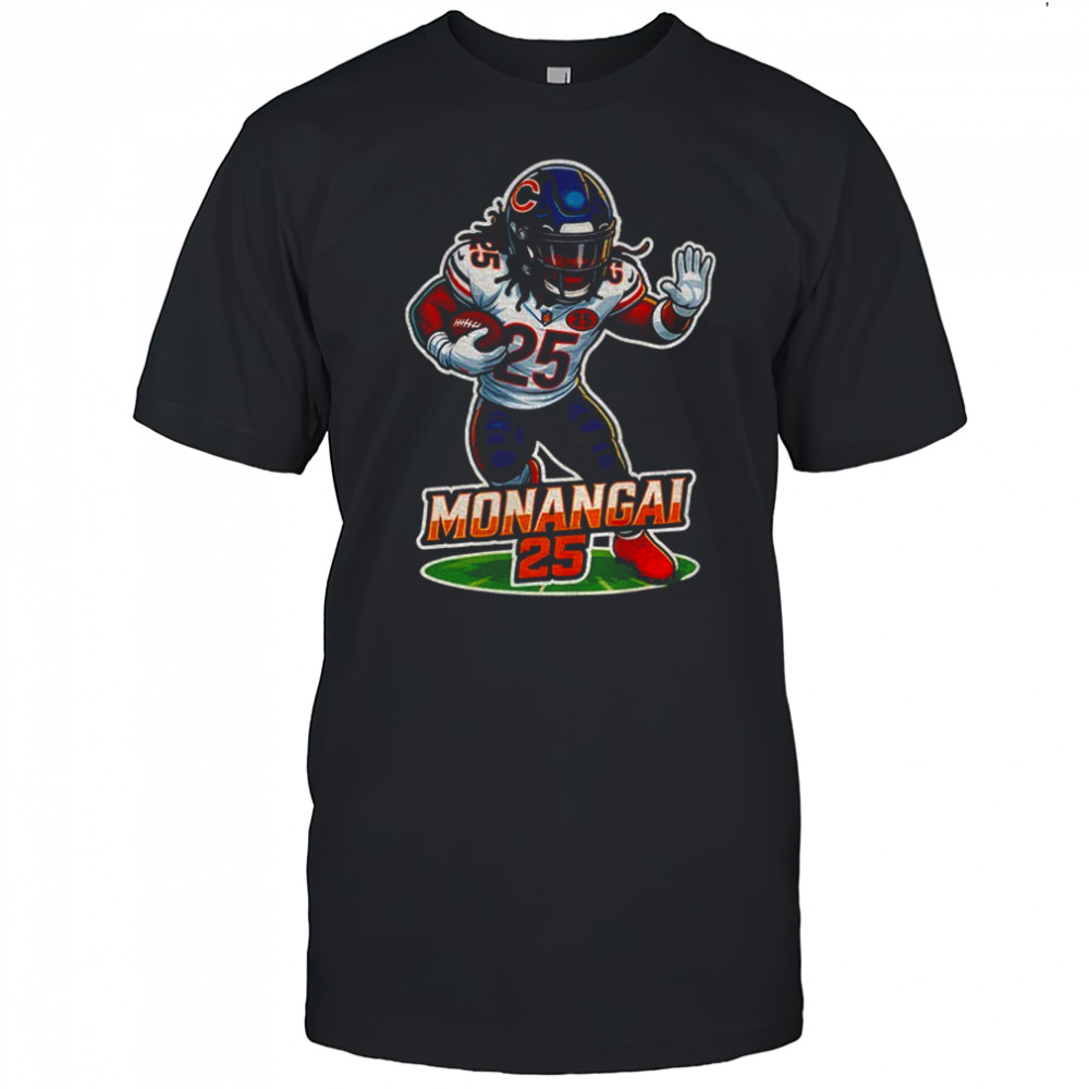 Kyle Monangai bears cartoon caricature Chicago Bears Football shirt