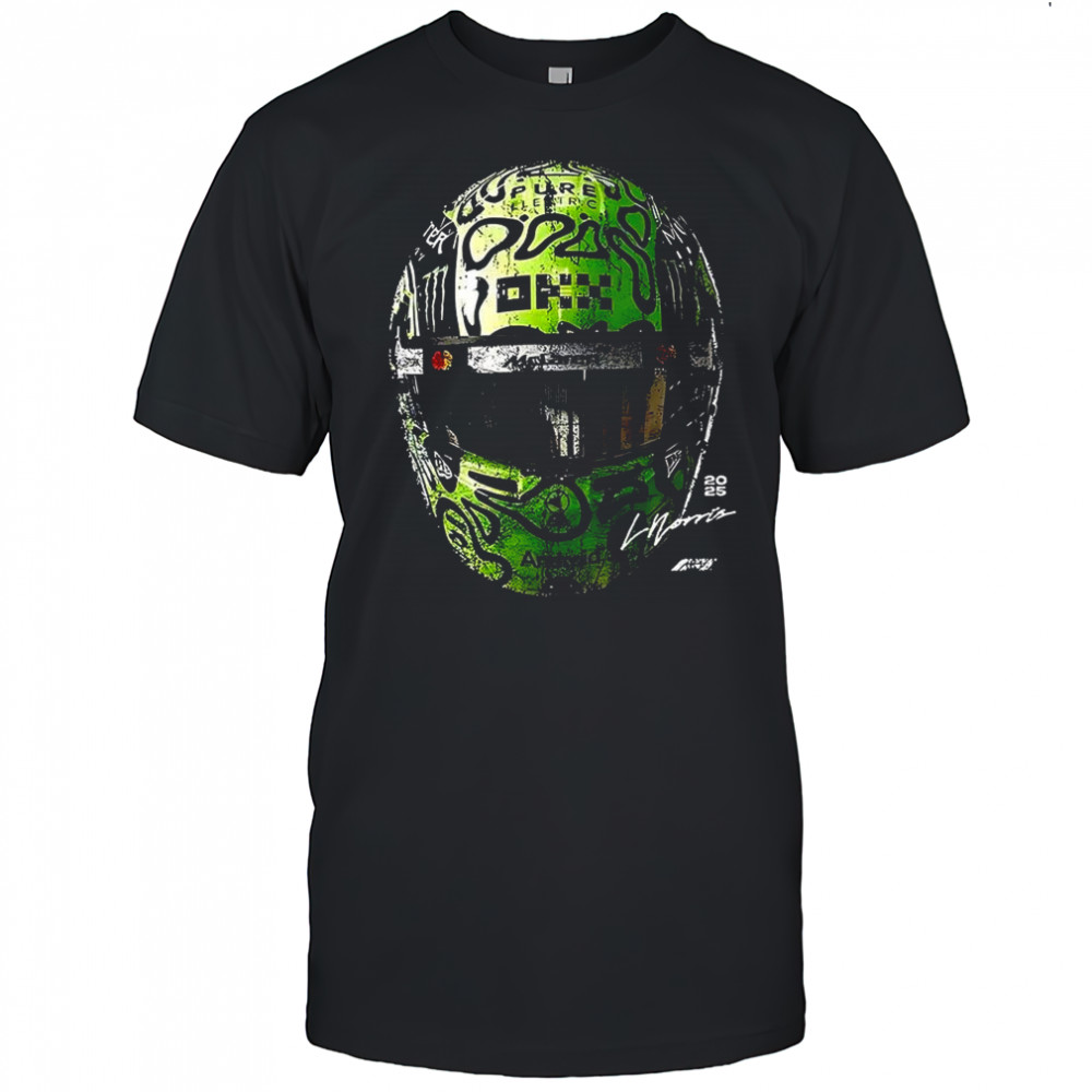 Lando McLaren F1 2025 helmet signature shirt