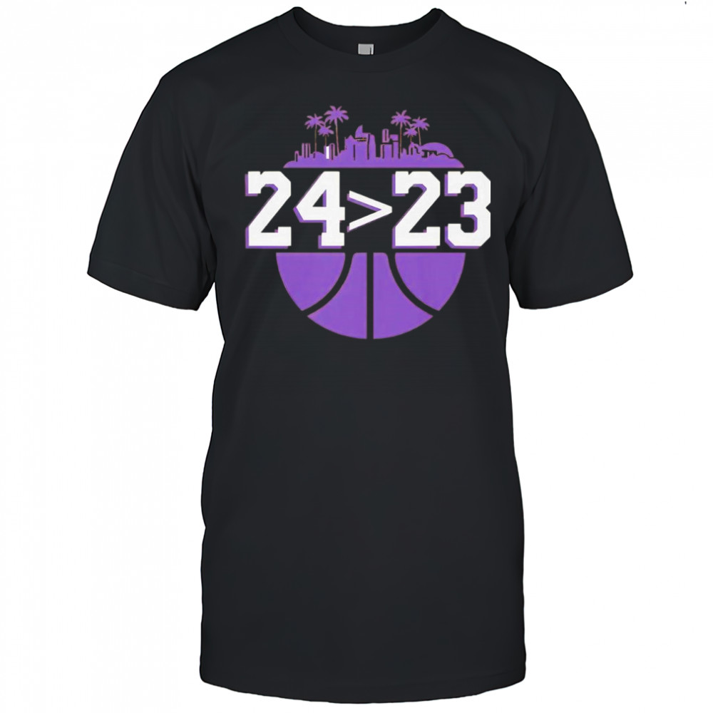 Los Angeles Lakers Kobe Bryant 24 over 23 Lebron James shirt
