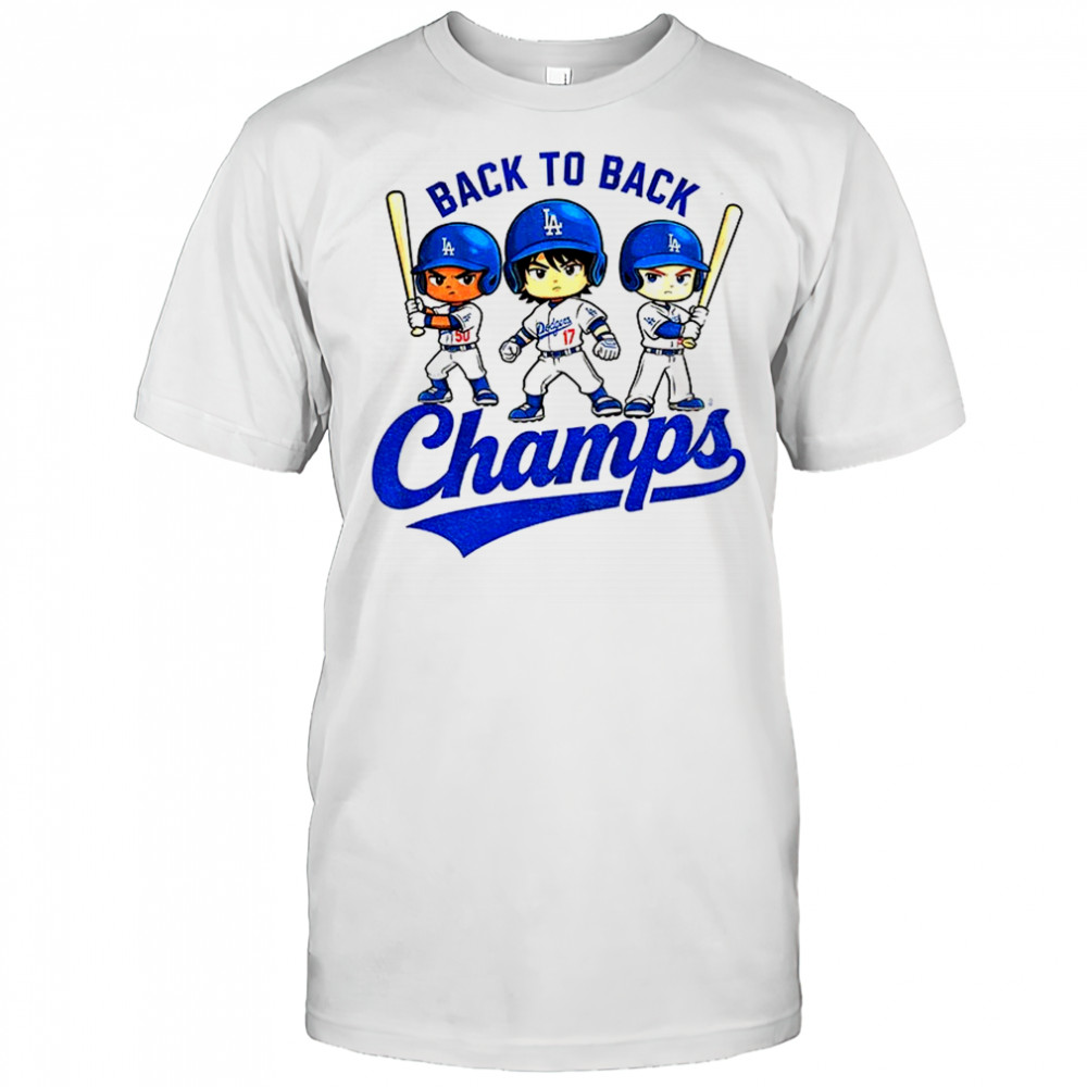 Los Angles Dodgers Baseball Back to Back Champs cartoon shirt