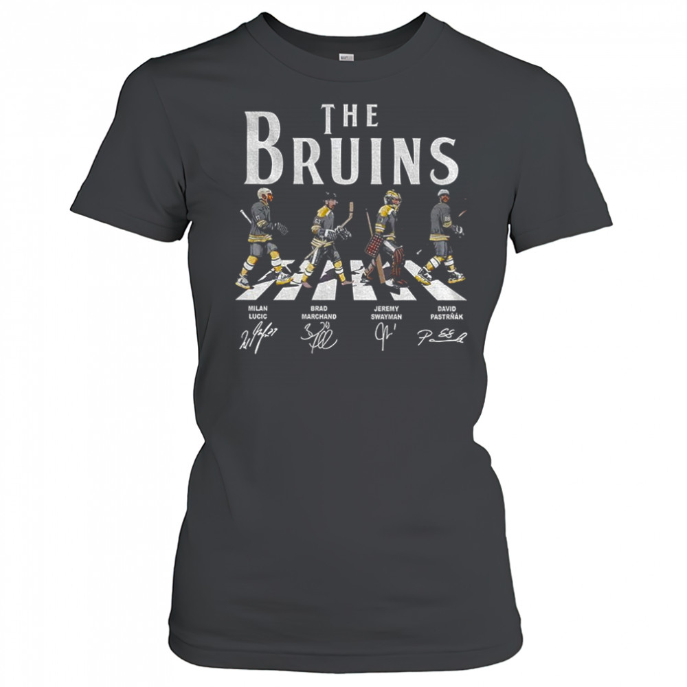 Lucic Marchand Swayman Pastrňák The Boston Bruins Hockey Abbey Road NHL signatures vintage shirt