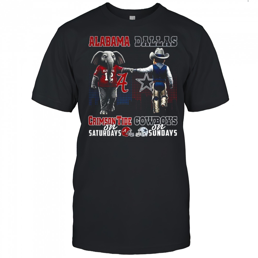 Mascot Alabama Crimson Tide on saturdays and Dallas Cowboys and sundays shirt