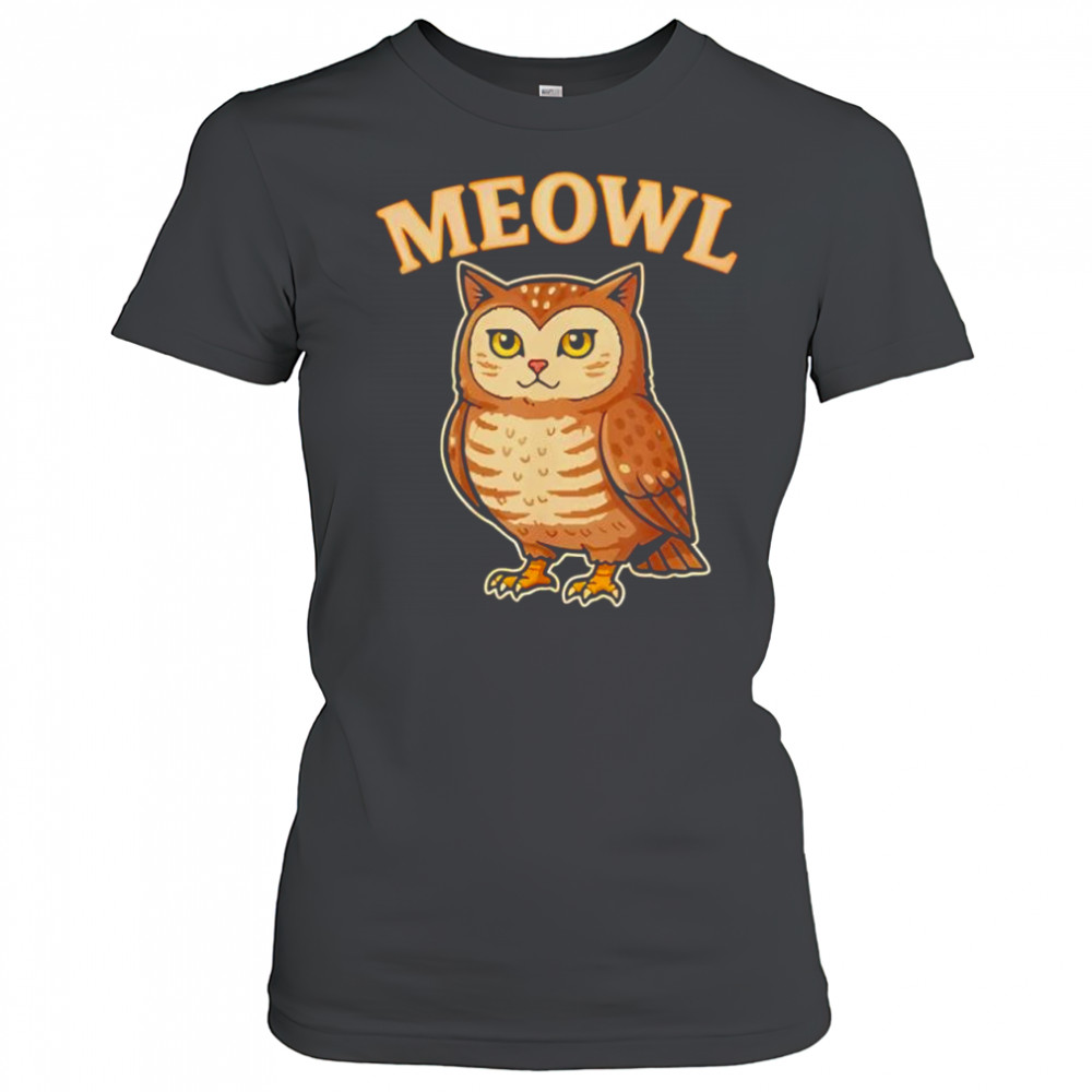 Meowl Funny Meow Cat Owl Brainrot Meme shirt