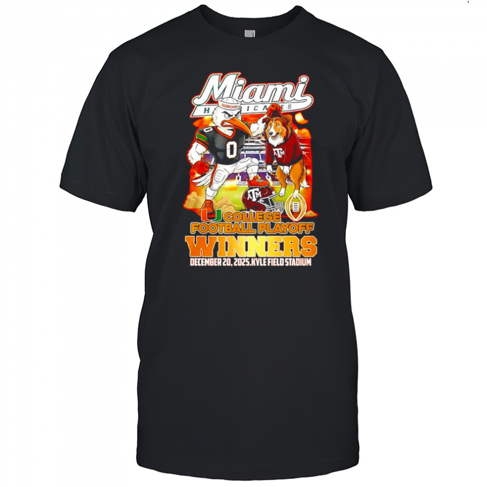 Miami Hurricanes 2025 College Football Playoff Winner Mascots shirt