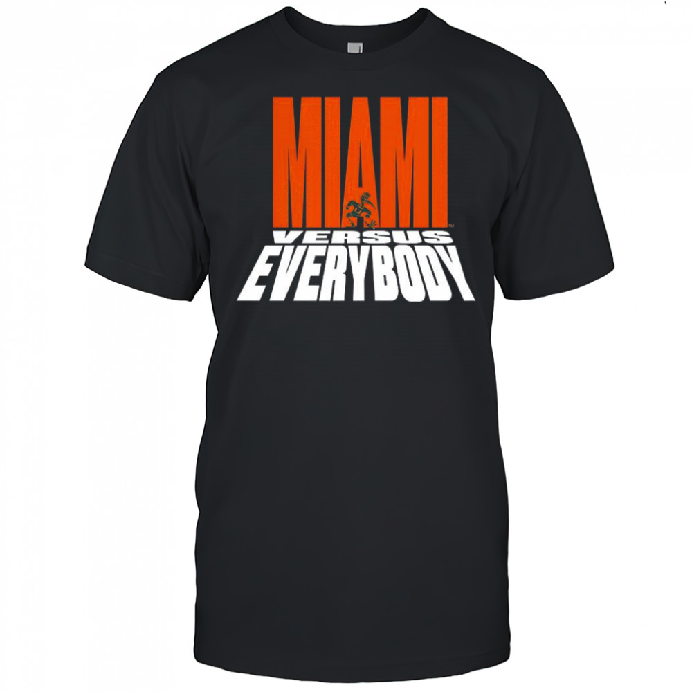 Miami Hurricanes football Miami versus everybody mascot silhouette shirt