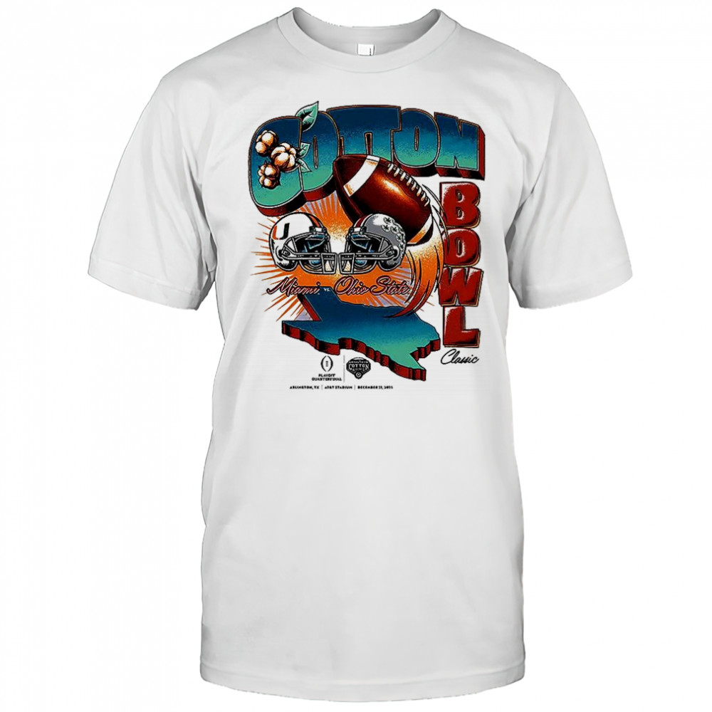 Miami Hurricanes vs Ohio State Buckeyes NCAA Cotton Bowl Classic 2025 vintage matchup shirt