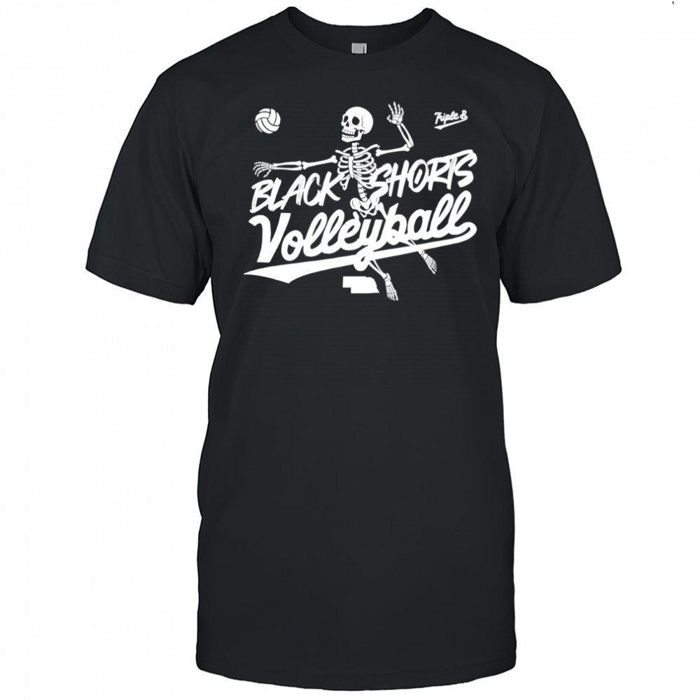 Nebraska Cornhuskers skeleton black shorts volleyball shirt