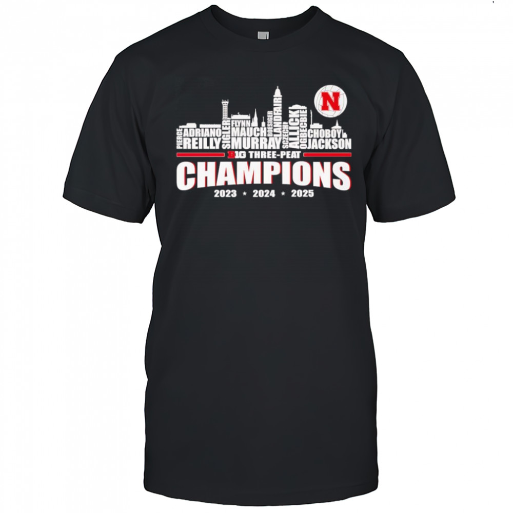 Nebraska Huskers Big Three-Peat Champions 2025 shirt