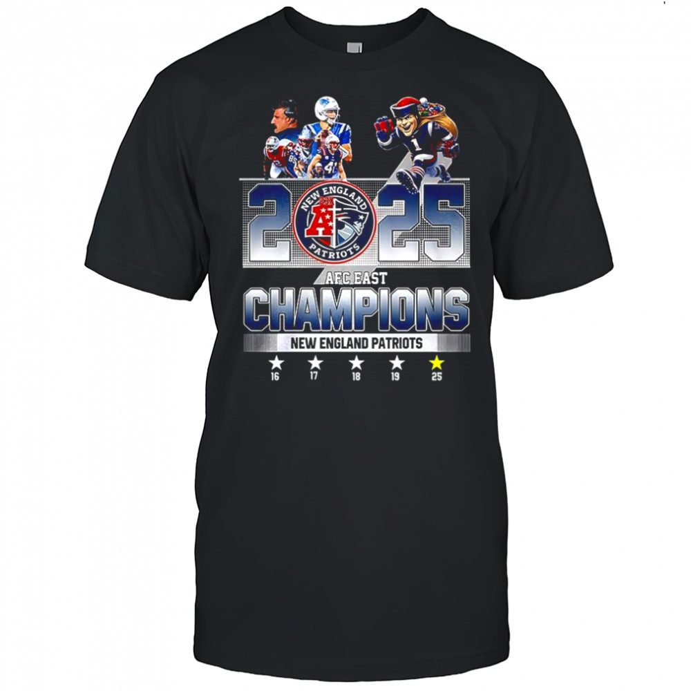 New England Patriots 2025 AFC East Division Champions mascot shirt