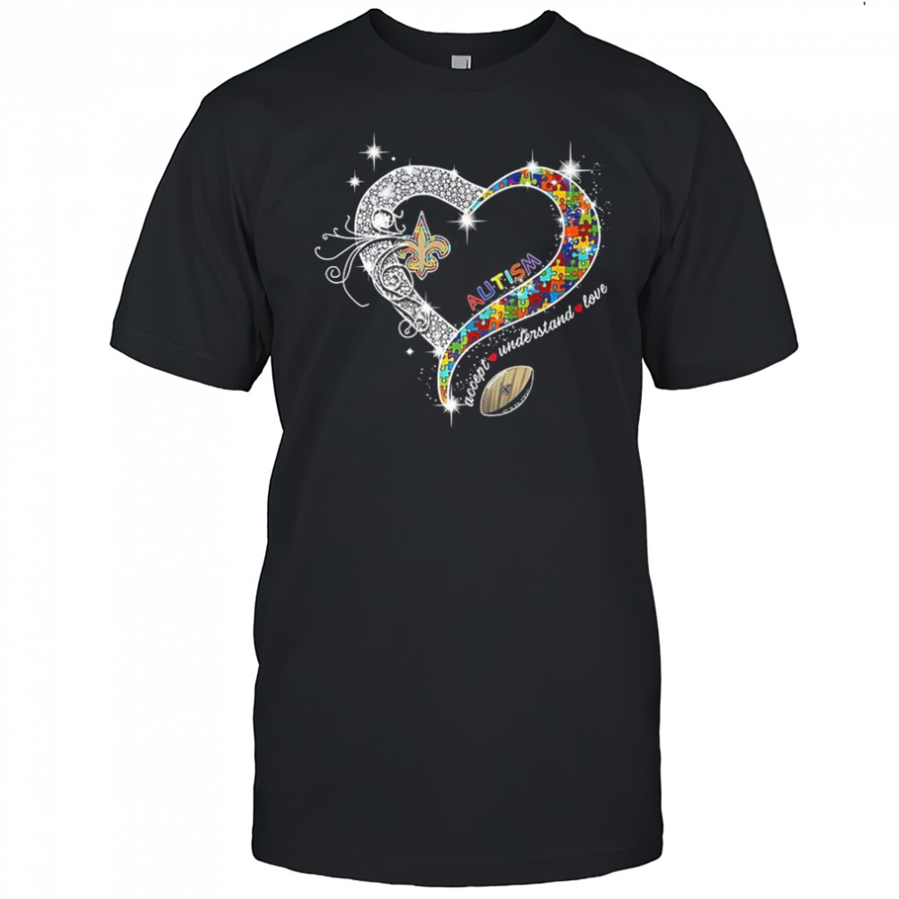 New Orleans Saints Diamond Autism accept understand love shirt