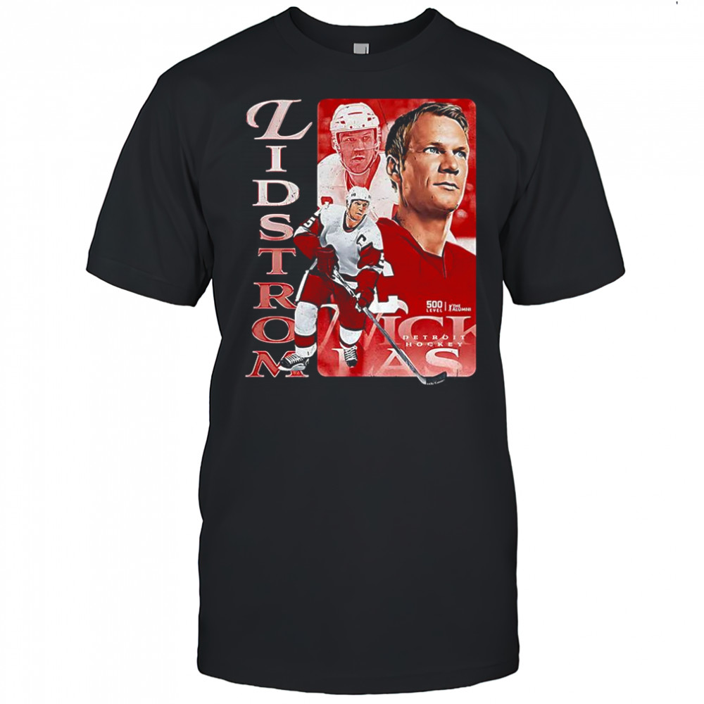 Nicklas Lidstrom Detroit Red Wings ice hockey name vertical graphic shirt
