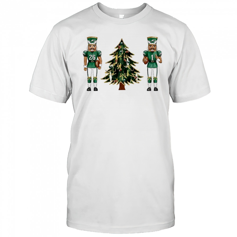 Nutcracker Jalen Hurts vs Saquon Barkley Philadelphia Eagles Football Merry Christmas shirt