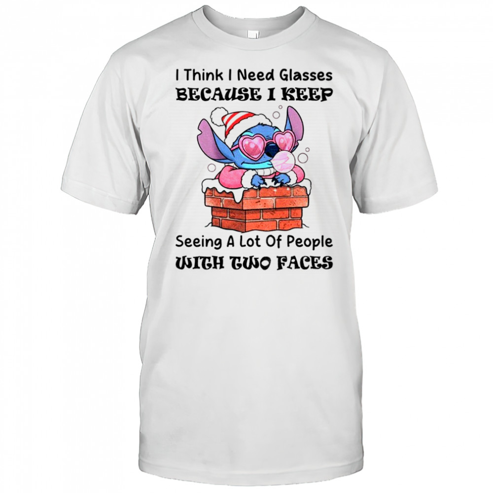 Official Stitch I think I need glasses because I keep seeing a lot of people with two faces Christmas shirt