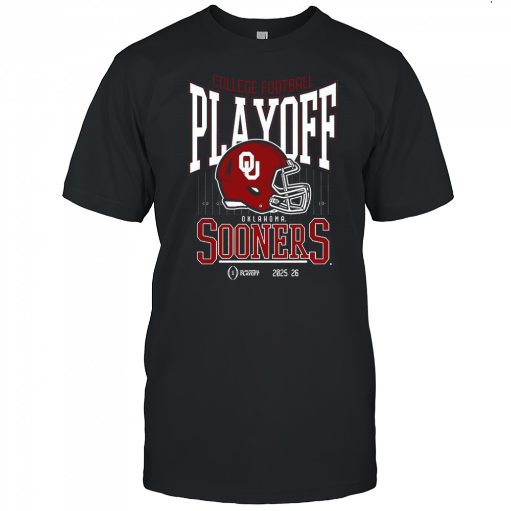 Oklahoma Sooners NCAA 2025 2026 College Football Playoff curved helmet shirt