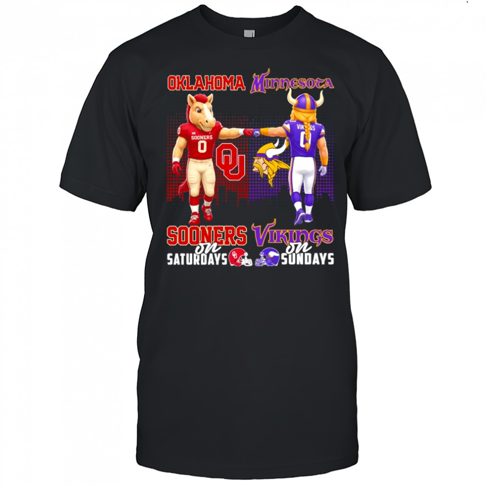 Oklahoma Sooners on Saturdays x Minnesota Vikings on sundays Mascot shirt
