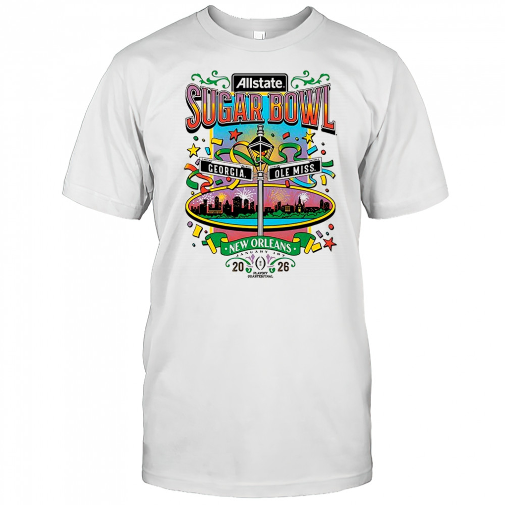 Ole Miss Rebels vs Georgia Bulldogs NCAA 2026 Allstate Sugar Bowl New Orleans shirt