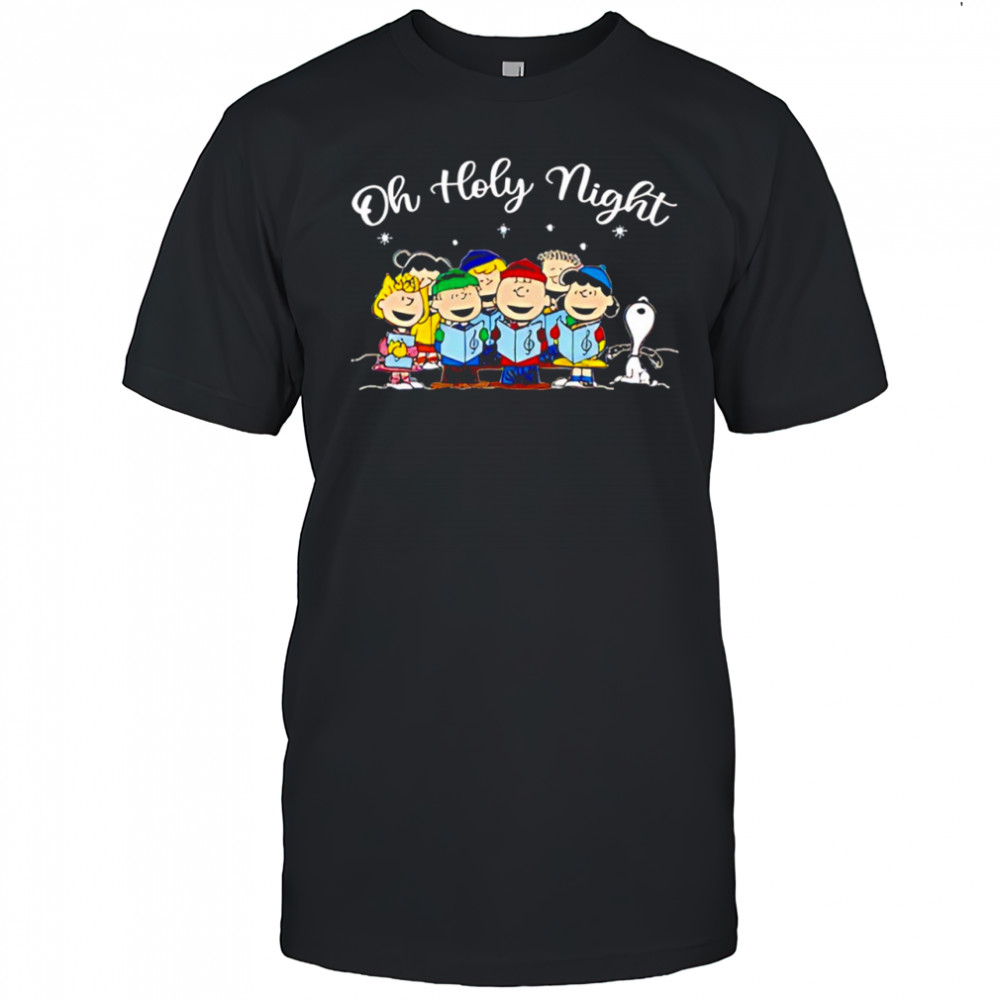 Peanuts characters Oh Holy Night Christmas carol shirt