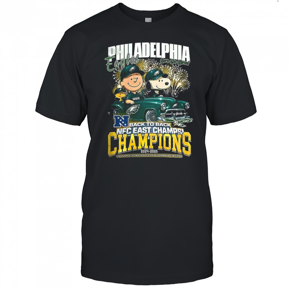 Philadelphia Eagles X Snoopy Peanuts back to back NFC East Division 2025 Champions shirt