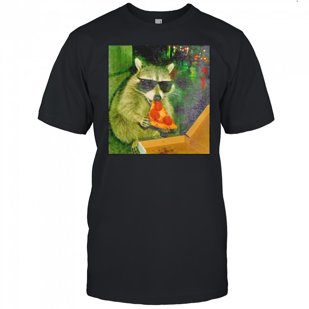 Raccoon Eating Pizza Funny shirt