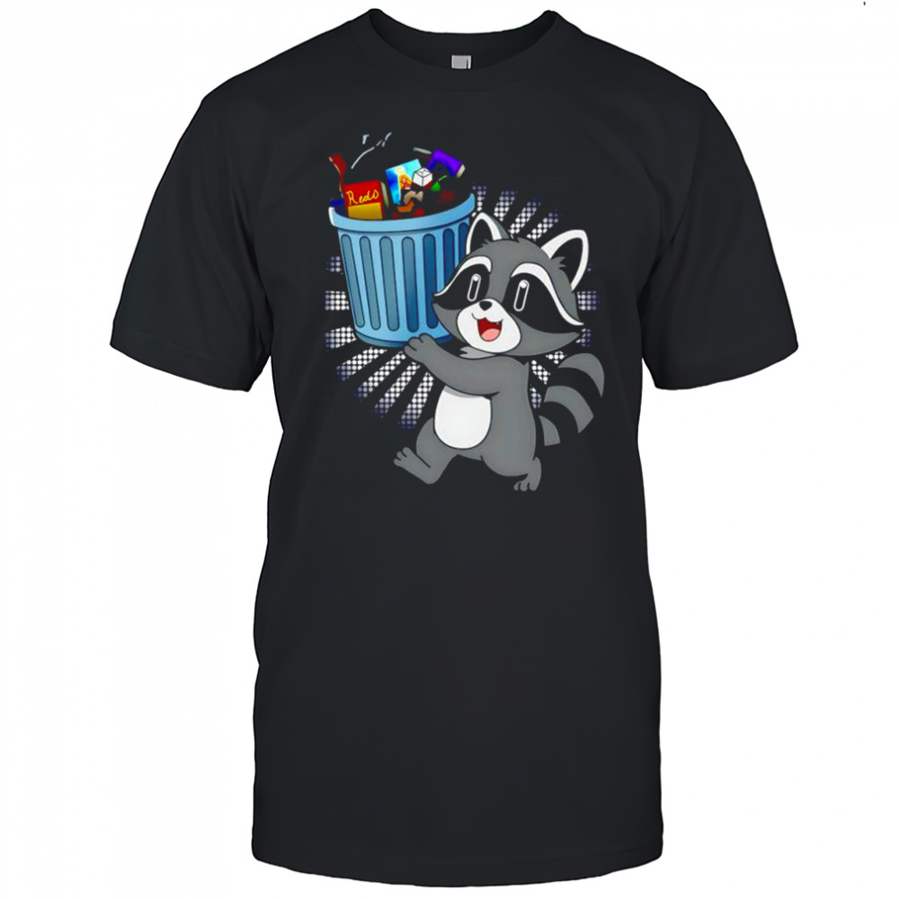 Raccoon with Trash graphic shirt