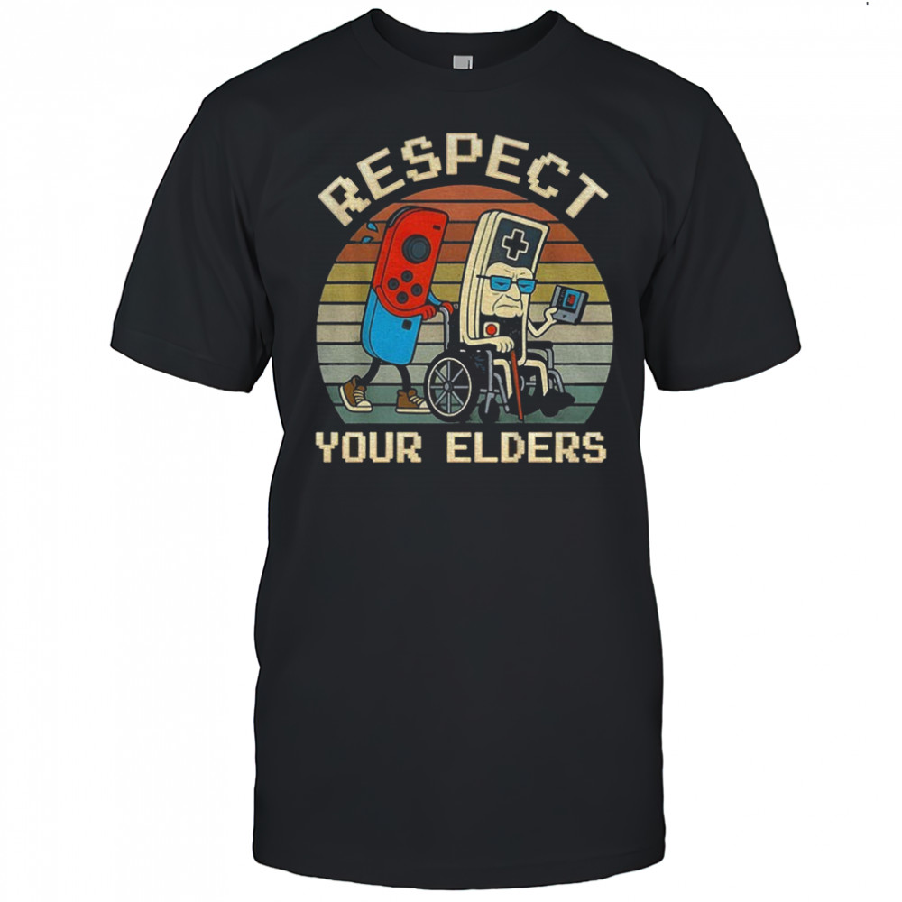 Respect your elders gaming funny gamer controller 80s shirt
