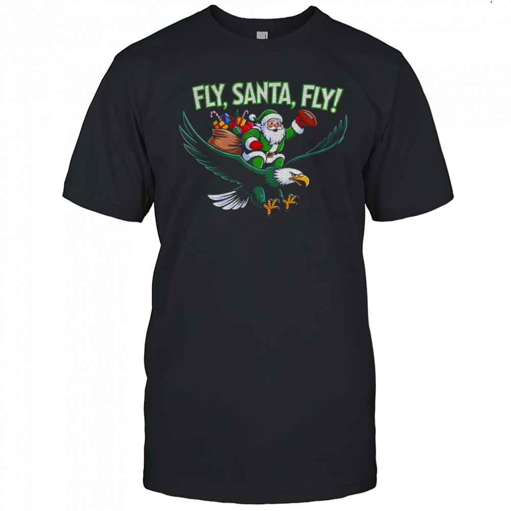 Santa Claus Fly Santa Fly Philadelphia Eagles Football NFL 2025 shirt