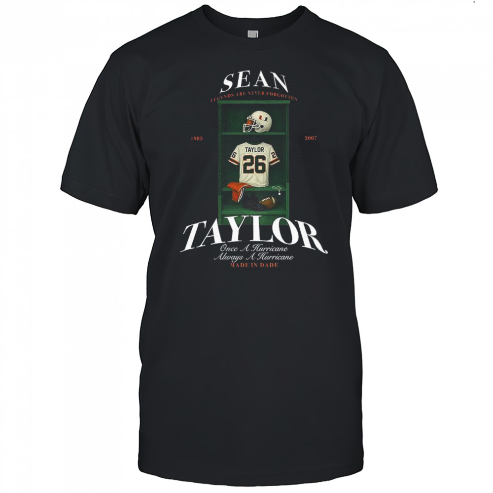 Sean Taylor Miami Hurricanes football once a hurricane always a hurricane 26 locker shirt