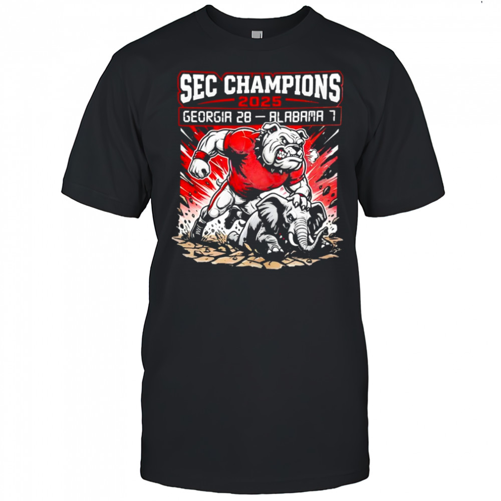 SEC championship 2025 Georgia Bulldogs 28 Alabama Crimson Tide 2 mascot Shirt