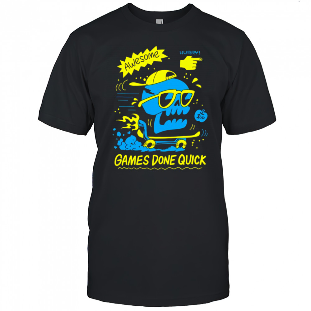 Skull awesome hurry games done quick shirt