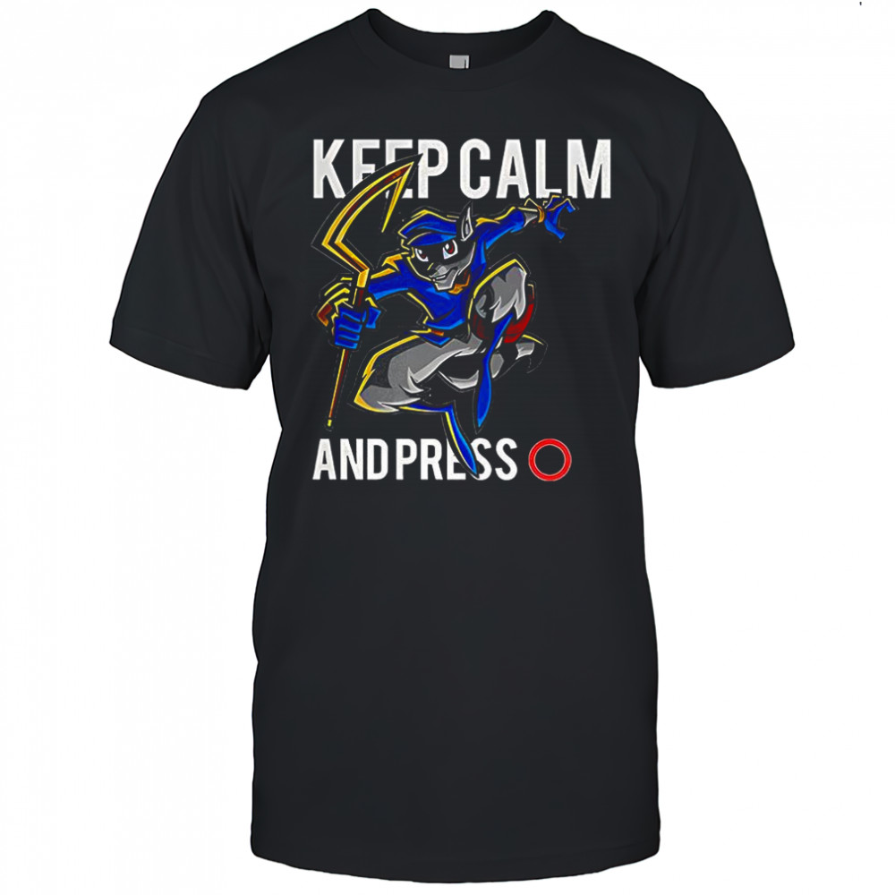 Sly Cooper keep calm and press O video game shirt