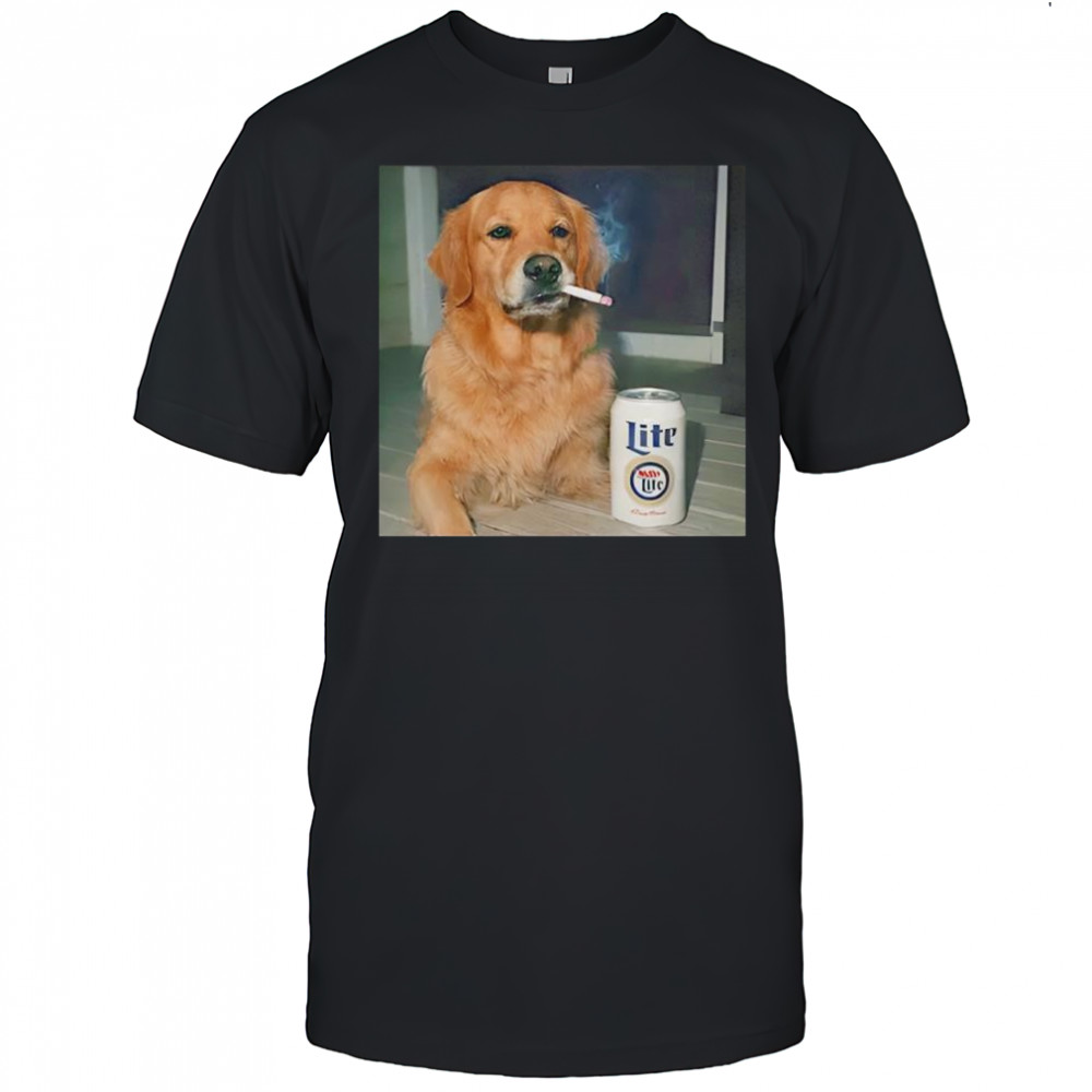 Smoking Golden Retriever Funny Dog Meme Shirt