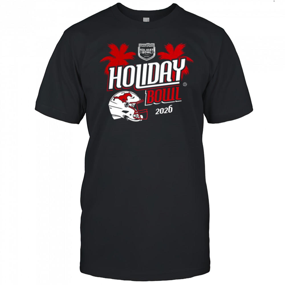 SMU Mustangs 2025 Holiday Bowl helmet shirt