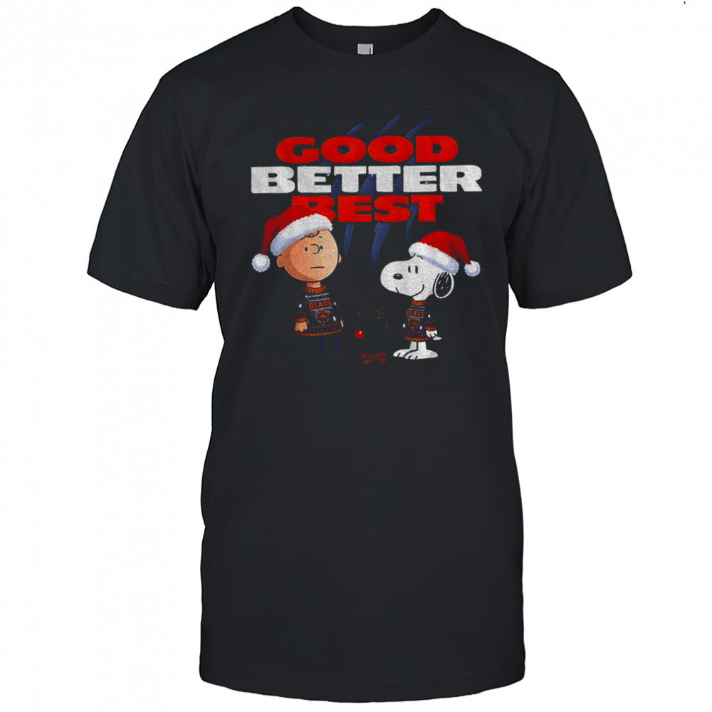 Snoopy and Charlie Brown Good Better Best Chicago Bears Football NFL Christmas shirt