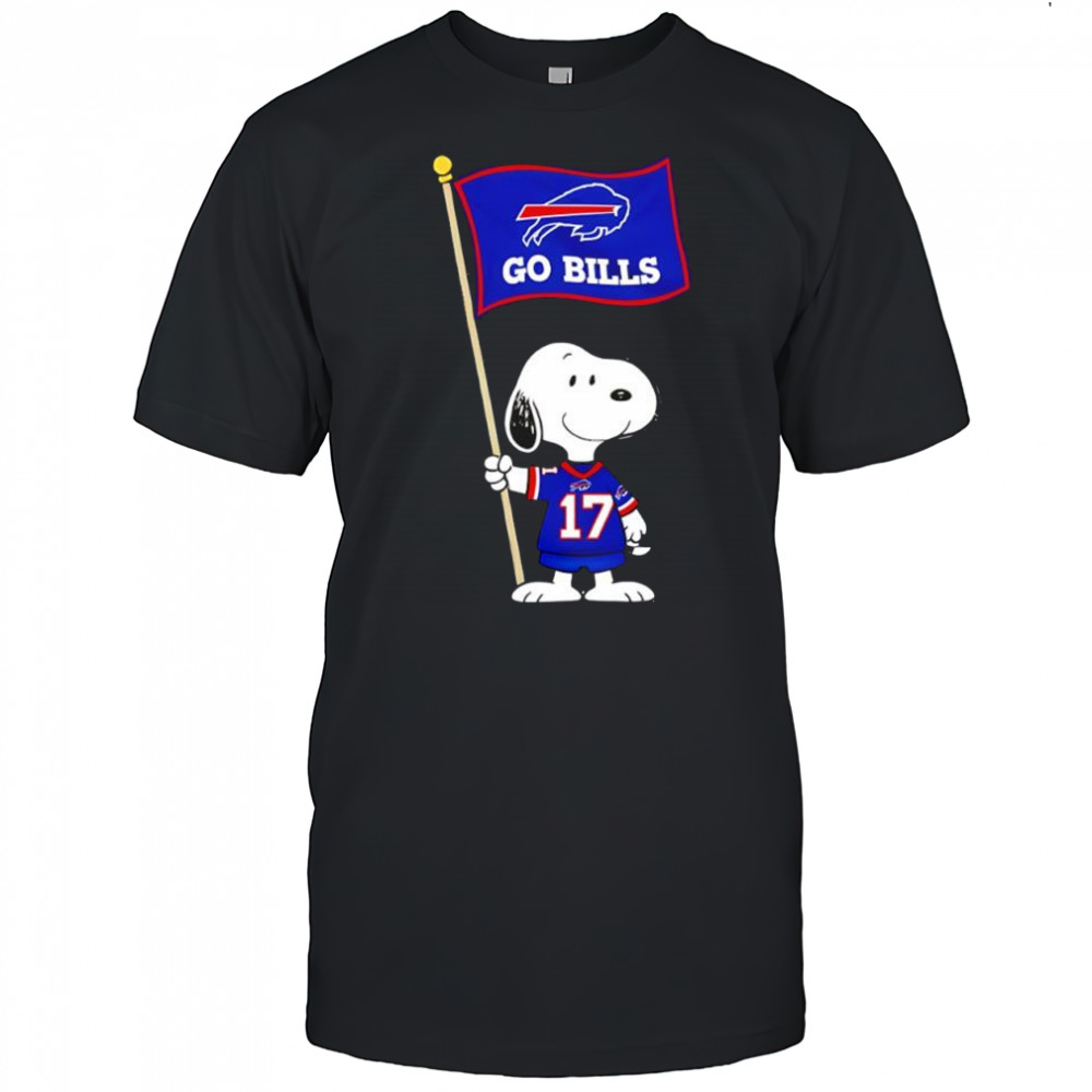 Snoopy holding Buffalo Bills flag go Bills shirt