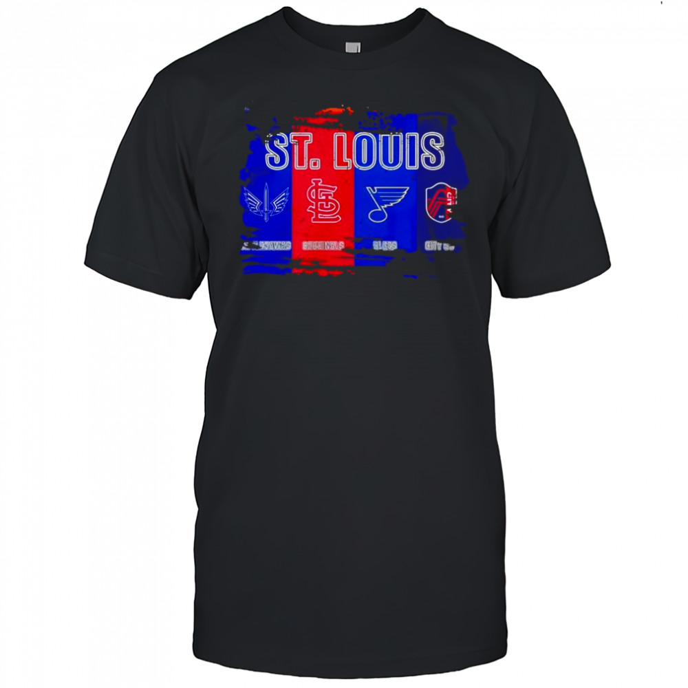 St. Louis City SC St. Louis Cardinals St. Louis Blues and St. Louis Battlehawks retro shirt