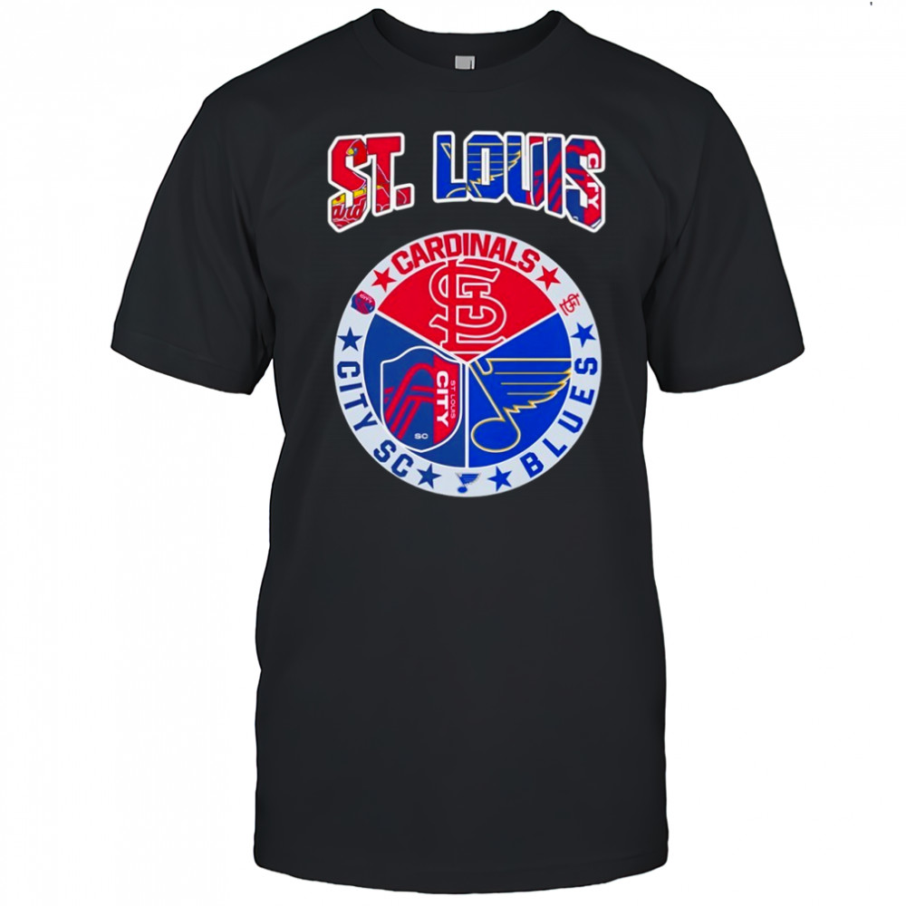 St Louis in top Cardinals St Louis Blues St Louis City SC shirt