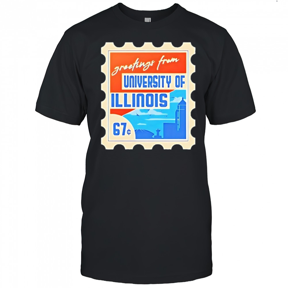 Stamp Greetings From University Of Illinois shirt
