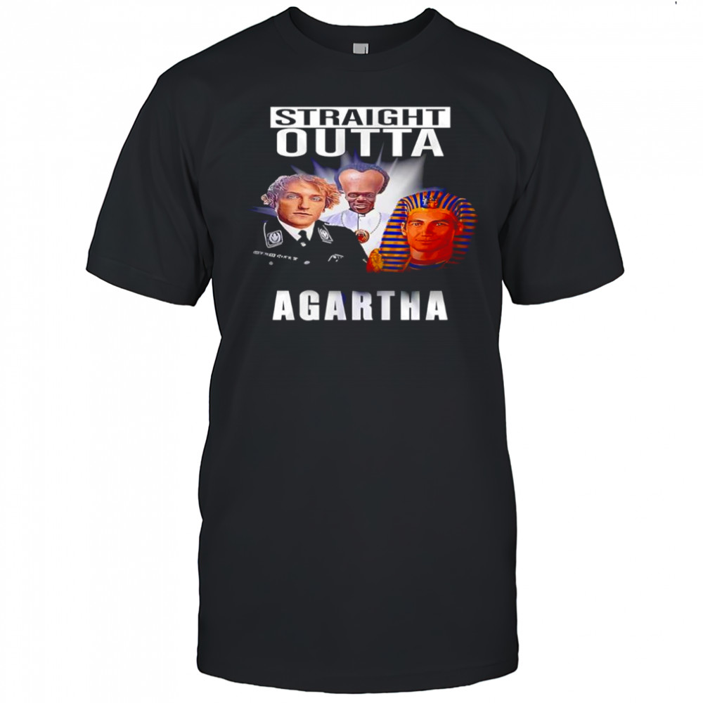 Straight Outta Agartha history conspiracy ancient civilization parody graphic shirt