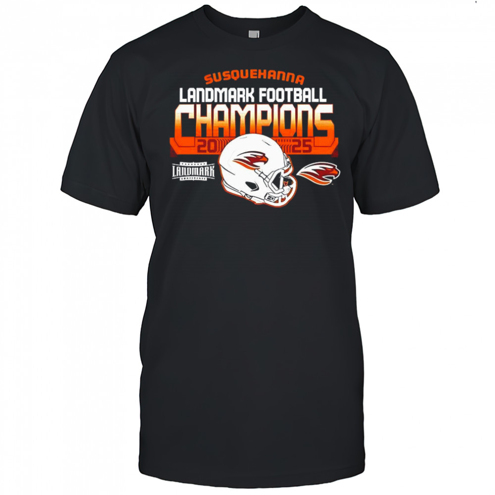 Susquehanna River Hawks Landmark football Champions 2025 helmet shirt