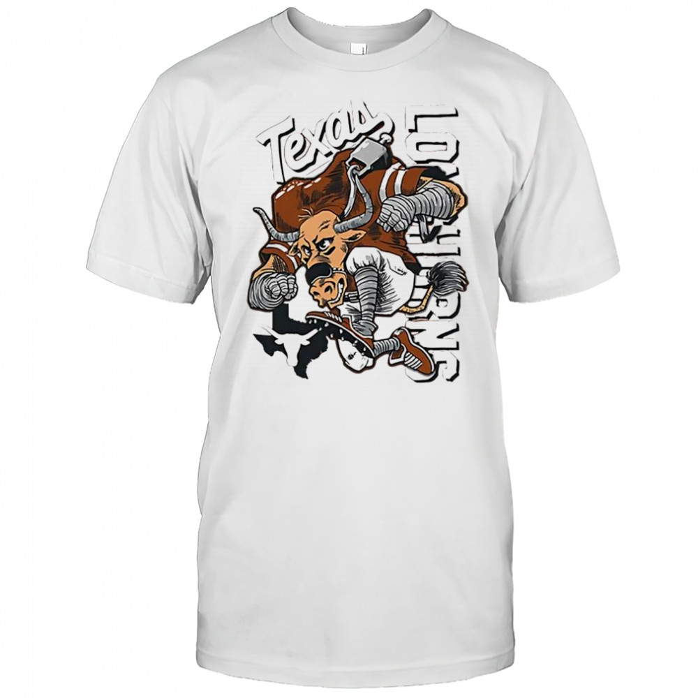 Texas Longhorns NFL Bevo running sketched mascot state shirt